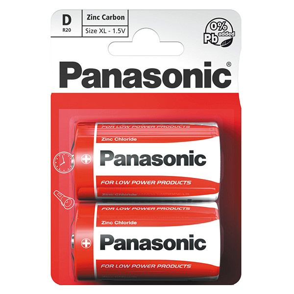Panasonic Jednorázová zinkouhlíková baterie D, 2-pack