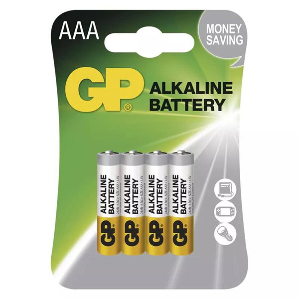GP Jednorázová alkalická baterie AAA, 4-pack