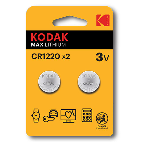 Kodak MAX Jednorázová lithiová baterie CR1220, 2-pack