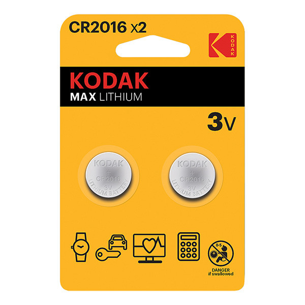 Kodak MAX Jednorázová lithiová baterie CR2016, 2-pack