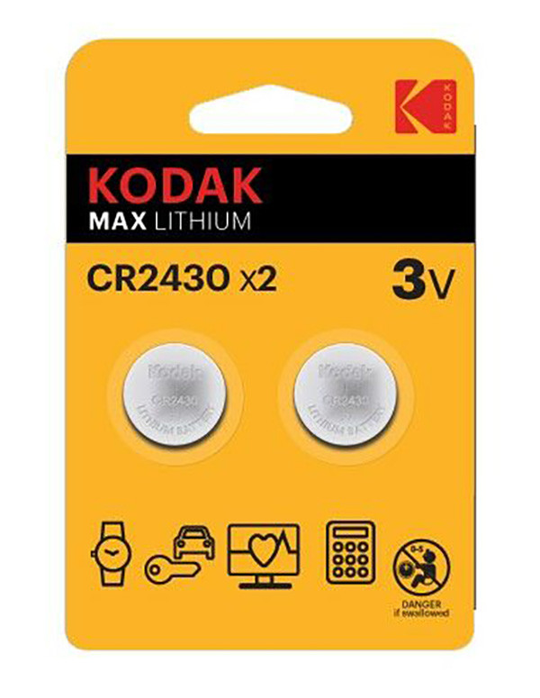 Kodak MAX Jednorázová lithiová baterie CR2430, 2-pack