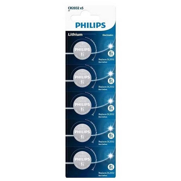 PHILIPS Jednorázová lithiová baterie CR2032, 5-pack
