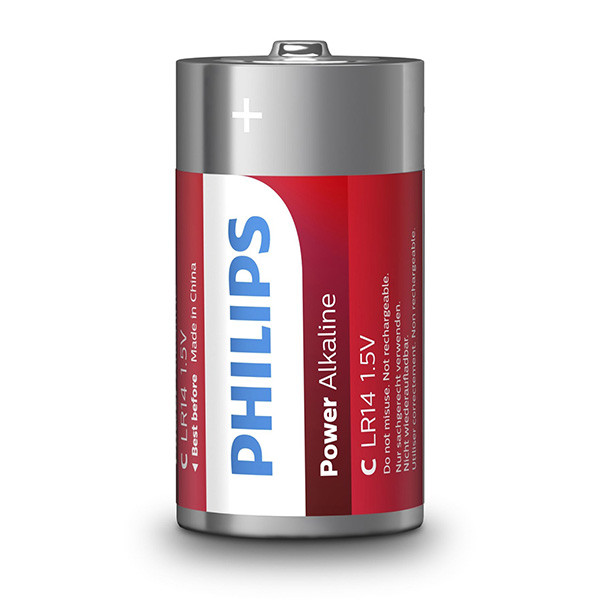 PHILIPS Jednorázová alkalická baterie C, 2-pack