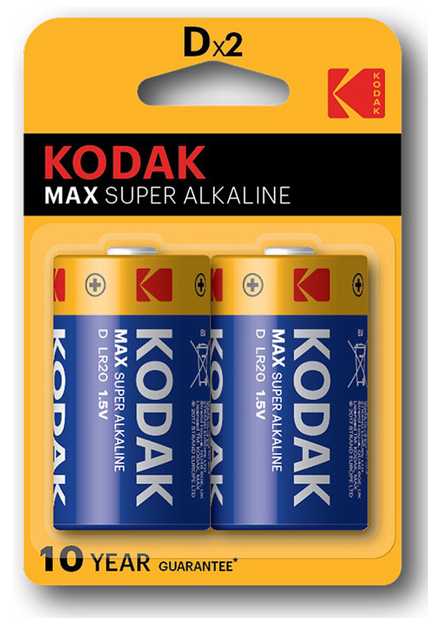 Kodak MAX SUPER Jednorázová alkalická baterie LR20, 2-pack