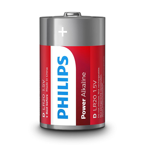 PHILIPS POWER Jednorázová alkalická baterie D, 2-pack
