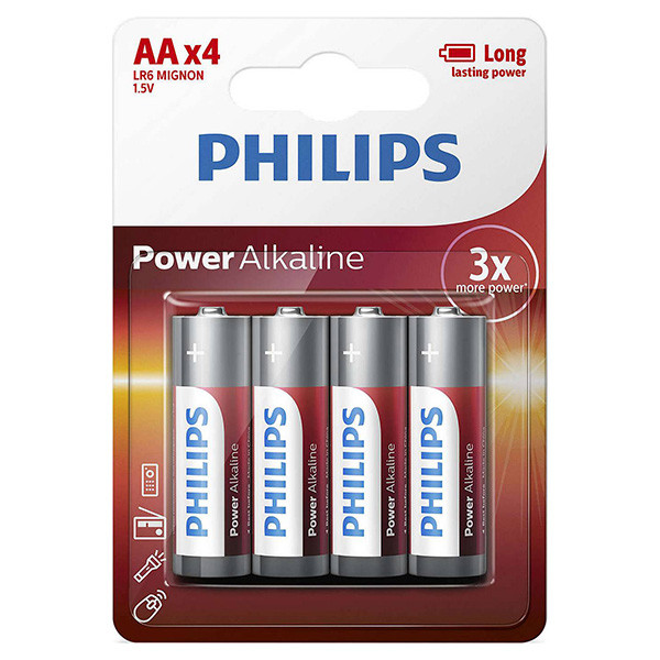 PHILIPS POWER Jednorázová alkalická baterie AA, 4-pack