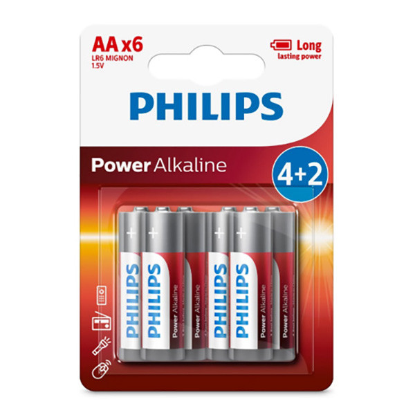 PHILIPS POWER Jednorázová alkalická baterie AA, 6-pack