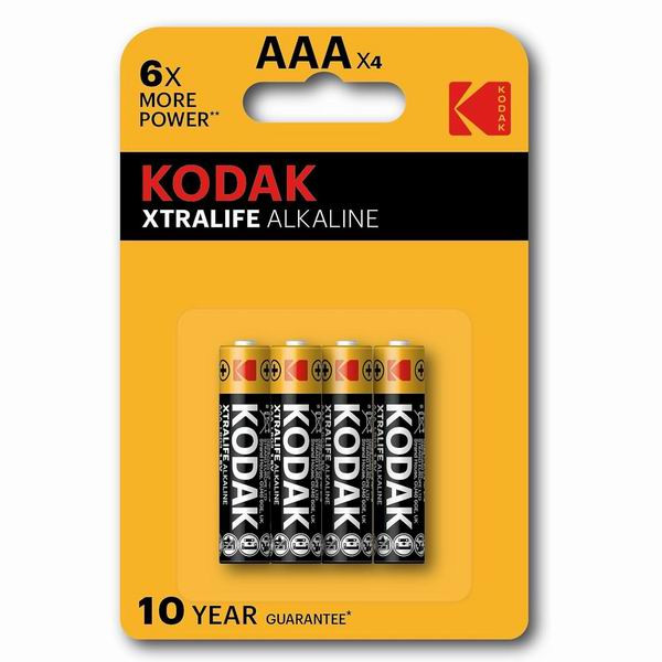 Kodak XTRALIFE Jednorázová alkalická baterie AAA, 4-pack