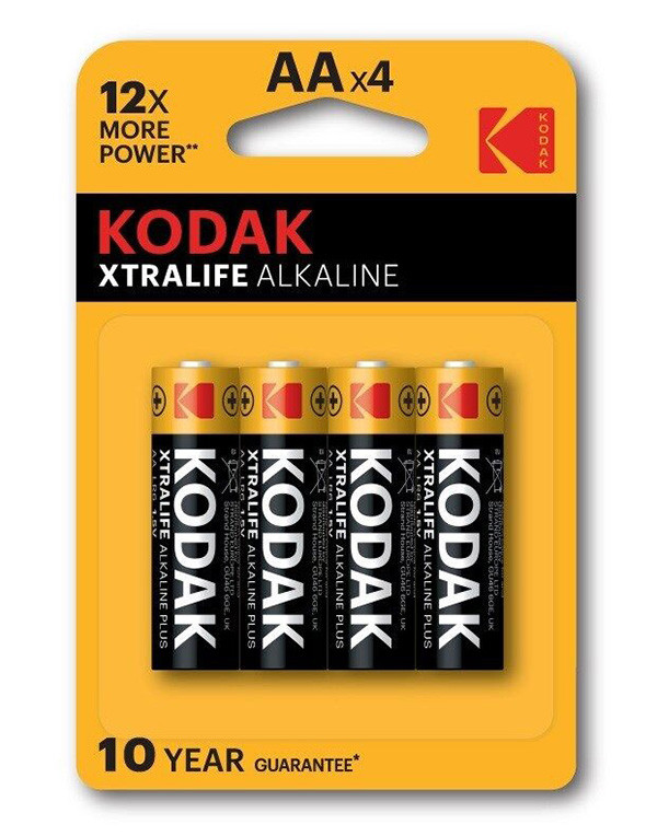 Kodak XTRALIFE Jednorázová alkalická baterie AA, 4-pack