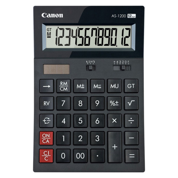 Canon kalkulačka AS-1200, 4599B001, černá, polostolní, dvanáctimístná