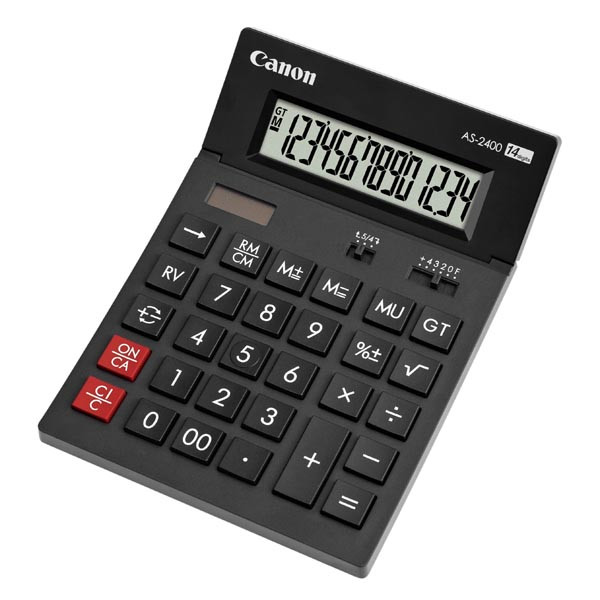 Canon Kalkulačka AS-2400, šedá, stolní, čtrnáctimístná