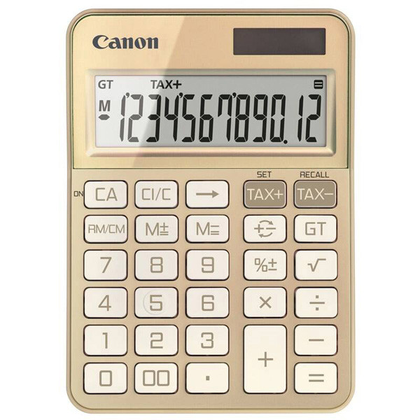 Canon kalkulačka KS-125KB-GD 6818C002, zlatá, stolní, dvanáctimístná, automatické vypnutí