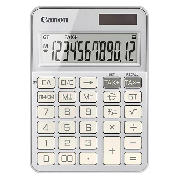 Canon kalkulačka KS-125KB-SL 6818C003, stříbrná, stolní, dvanáctimístná, automatické vypnutí
