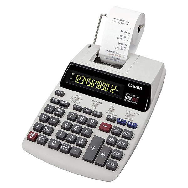 Canon kalkulačka MP120-MG-ES II EMEA GB, šedá, stolní s tiskem, čtrnáctnáctimístná, 2-barevný tisk, 2.7 řádků za sekundu