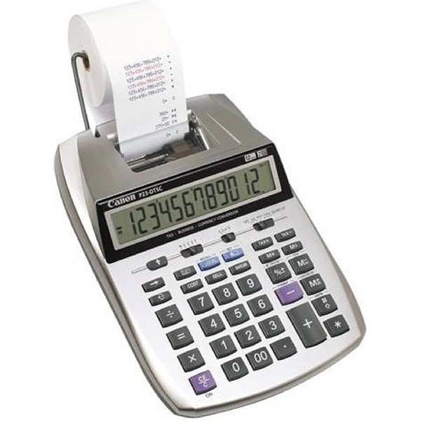 Canon kalkulačka P23-DTSC II EMEA HWB, šedá, stolní s tiskem, dvanáctimístná, dvoubarevný tisk