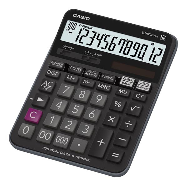 Casio Kalkulačka DJ 120 D PLUS, černá, stolní, dvanáctimístná