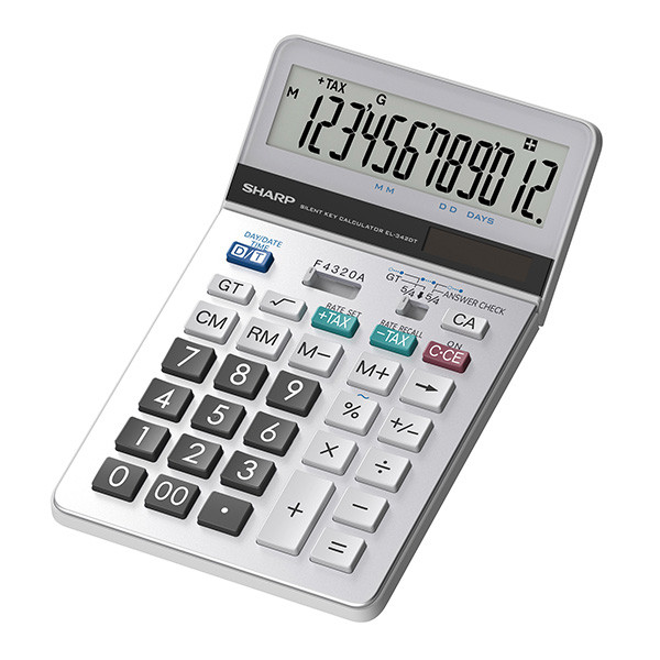 Sharp Kalkulačka EL-342DT, bílá, stolní, dvanáctimístná