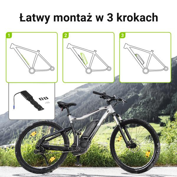 Green Cell baterie s nabíječkou, 48V 18Ah 864Wh, Down Tube Ebike EC5 pro Samebike a SMLRO