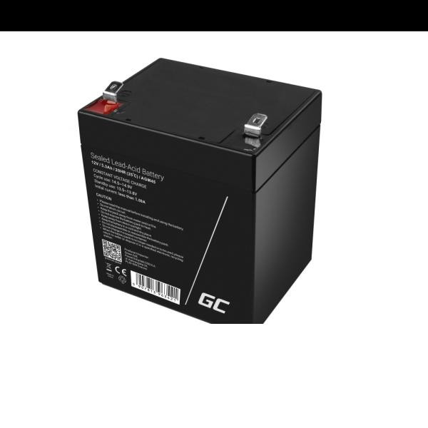 Green Cell bezúdržbová baterie AGM VRLA 12V 5.3Ah pro alarmové systémy, pokladny a hračky