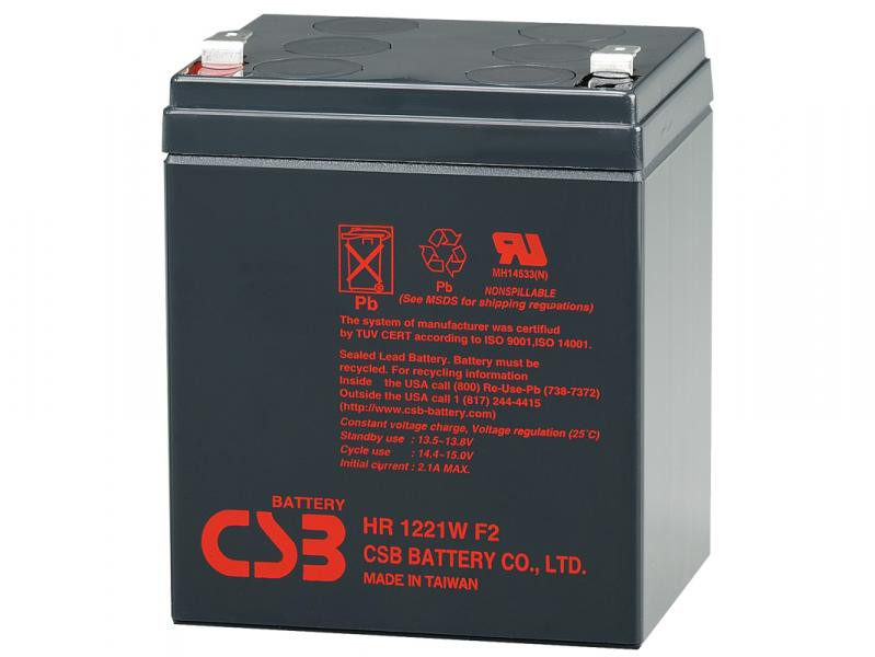 CSB olověný akumulátor pro HR1221WF2 HighRate, 12V, 5.1Ah, HR1221WF2, PBCS-12V005,1-F2AH