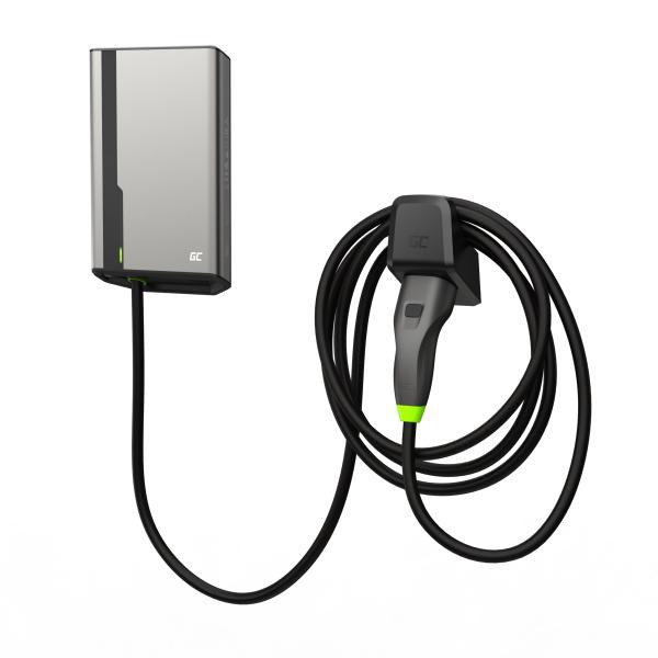 Green Cell GC HabuDen Wallbox 22kW 32A 5m kabel Type 2 Smart EV nabíjení stanice s GC App Bluetooth WiFi