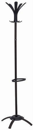 Stojanový věšák "Cleo", černý, kovová tyč, černé koncovky, ALBA