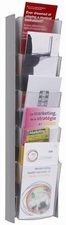 Držák na katalogy, stříbrná, nástěnný, 10 x 21 cm (1/3 A4), 5 oddílů, ALBA DDPROPM M