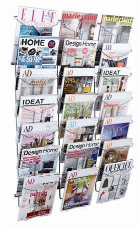 Stojan na katalogy, stříbrná, nástěnný, A4, 21 oddílů, ALBA DDFIL21M