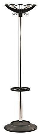 Věšák na oblečení "Elix", kovová konstrukce s plastovými prvky, stříbrná