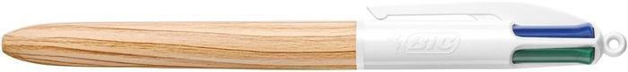 Kuličkové pero "4 Colours Wood Effect", čtyři barvy, 0,32 mm, zatahovací, BIC 508964