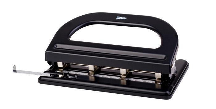 Děrovačka, 4 otvory, odolná, 30 listů, černá, BOXER "988"