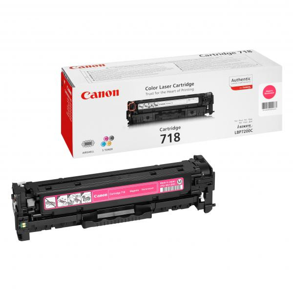 Canon originální toner 718 M, 2660B002, 2660B011, magenta, 2900str.