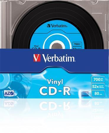 CD-R 700MB, 80min., 52x, Vinyl, DLP Crystal AZO, Verbatim, slim box