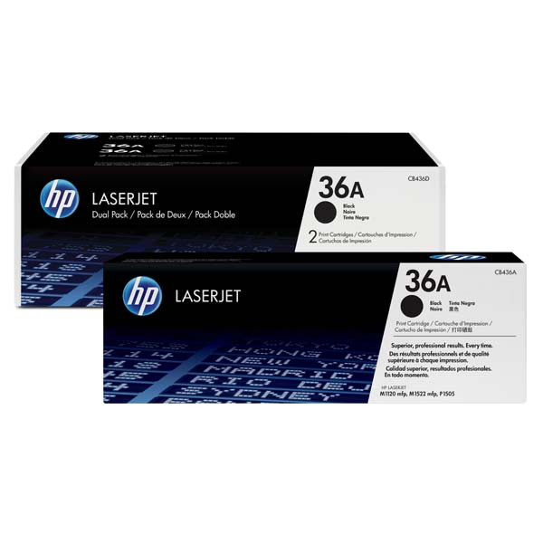 HP originální toner CB436AD, HP 36A, black, 4000 (2x2000)str., dual pack