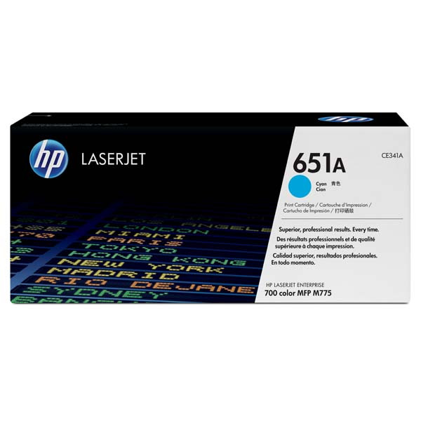 HP originální toner CE341A, HP 651A, cyan, 16000str.