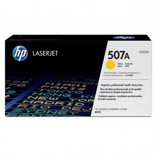 HP originální toner CE402A, HP 507A, yellow, 6000str.