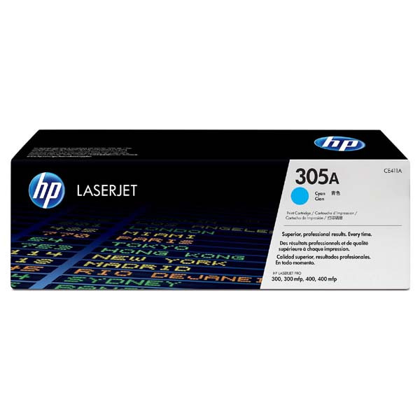 HP originální toner CE411A, HP 305A, cyan, 2600str.