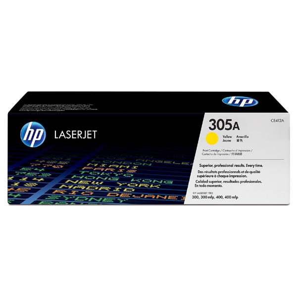 HP originální toner CE412A, HP 305A, yellow, 2600str.