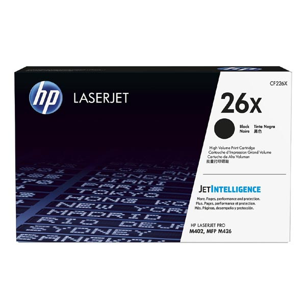 HP originální toner CF226X, HP 26X, black, 9000str., high capacity, 930g