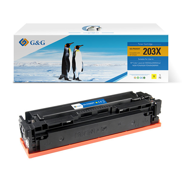 G&G kompatibilní toner s HP CF542X, NT-PH203XY, HP 203X, yellow, 2500str., high capacity