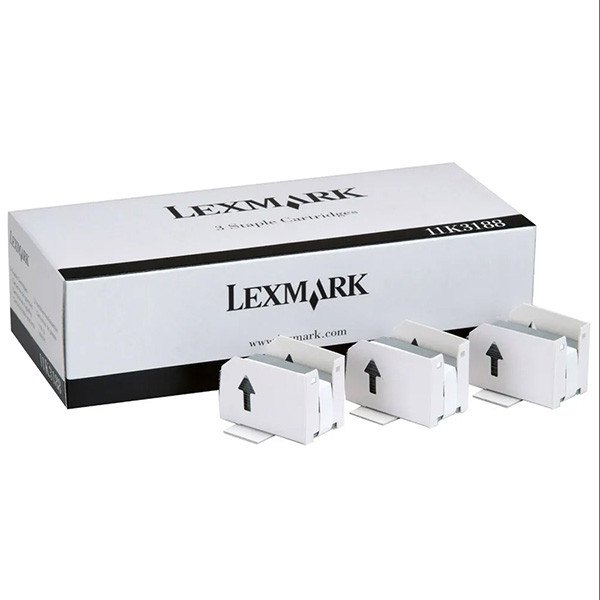 Lexmark originální staple cartridge 11K3188, 3x3000ks, 9000str., Lexmark T62X, T63X, C91X, sponky do sešívačky