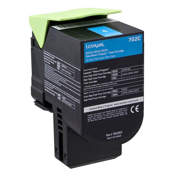 Lexmark originální toner 70C20C0, cyan, 1000str., return