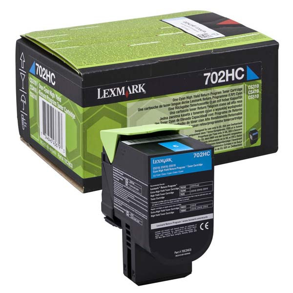 Lexmark originální toner 70C2HC0, cyan, 3000str., high capacity, return