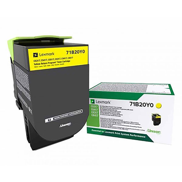 Lexmark originální toner 71B20Y0, yellow, 2300str.