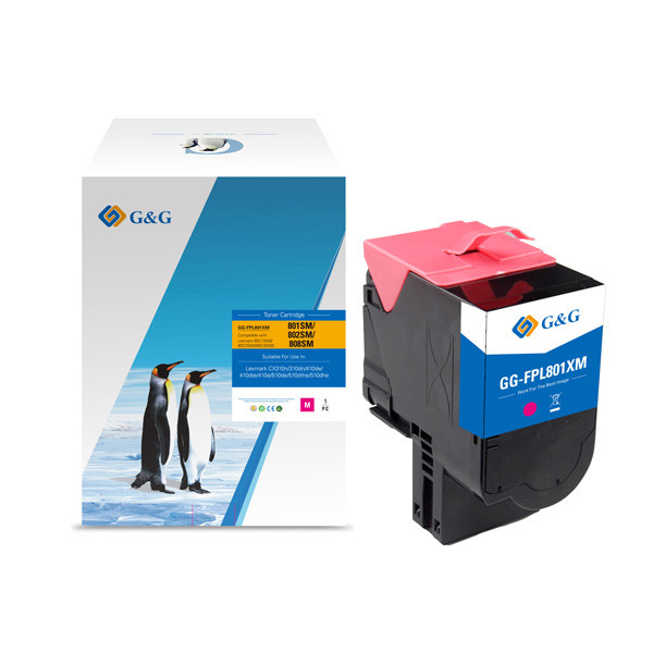 G&G kompatibilní toner s Lexmark 80C2SM0, NT-FPL801XM-A, magenta, 2000str.