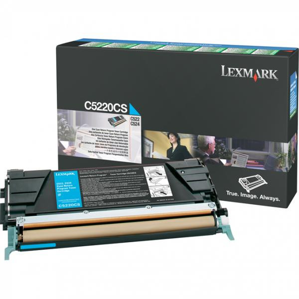 Lexmark originální toner C5220CS, cyan, 3000str., return