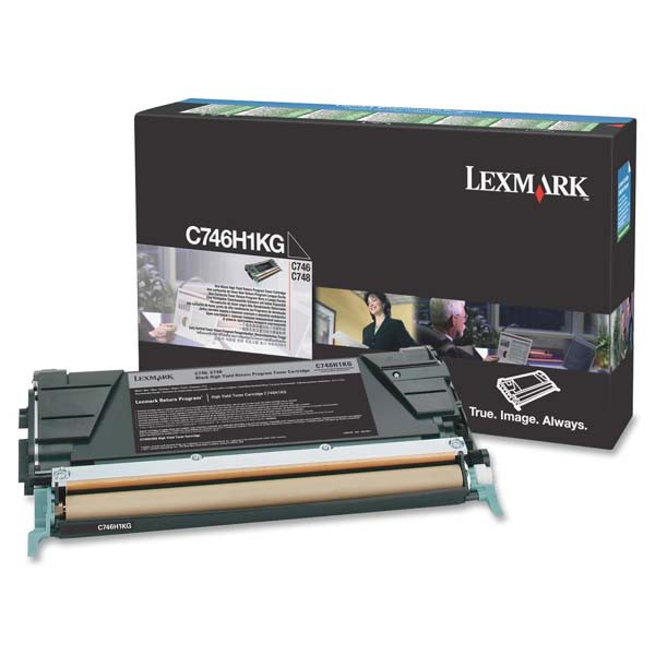 Lexmark originální toner C746H1KG, black, 12000str., high capacity, return