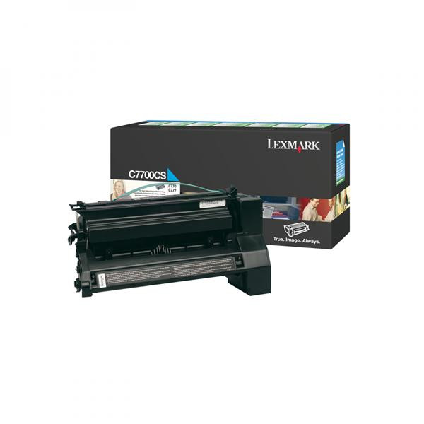 Lexmark originální toner C7700CS, cyan, 6000str., return