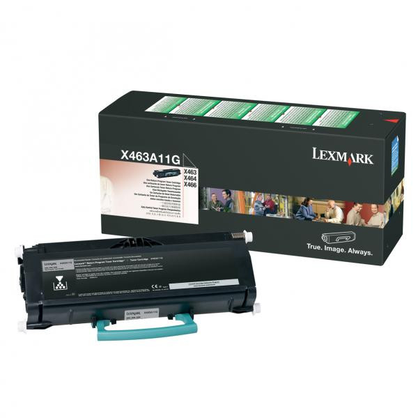 Lexmark originální toner X463A11G, black, 3500str., return