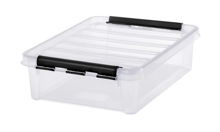 Úložný box "Classic 14", průhledný, plast, 8 l, černé úchytky, SMARTSTORE 3589070